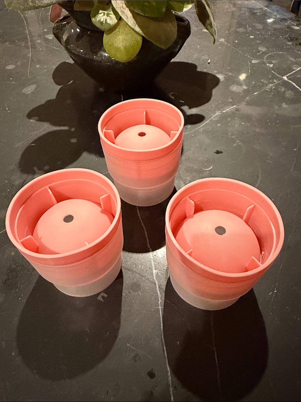 Pink Silicone Large Round Ice Cube Mold Set - 3-Pack